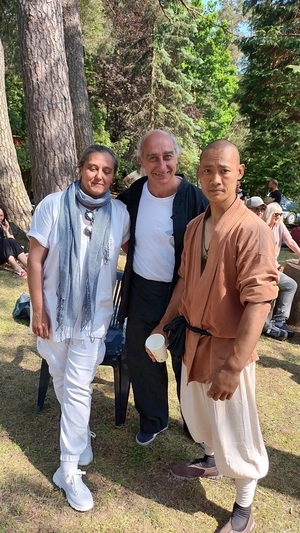 from left to right - Niki Misheva, lao shi Valery Ivanov & shi fu Shi Heng Yi 